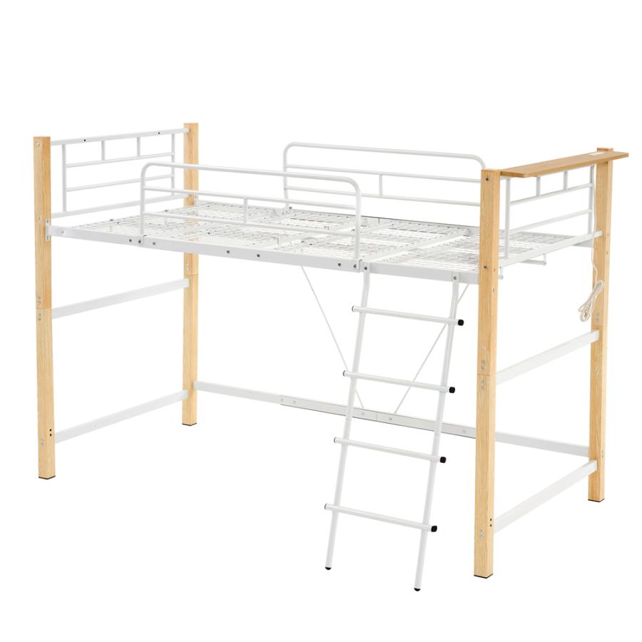ロフトベッド パイプベッド シングル 耐荷重150kg 高さ140cm システム