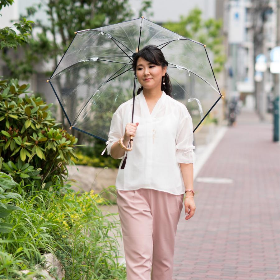 White ROSE 竹跳 凛 ビニール傘 高級　ビニール傘　雨傘　新品　傘新品 ホワイトローズ 竹跳凛 ワンタッチジャンプビニール傘 : X Docking