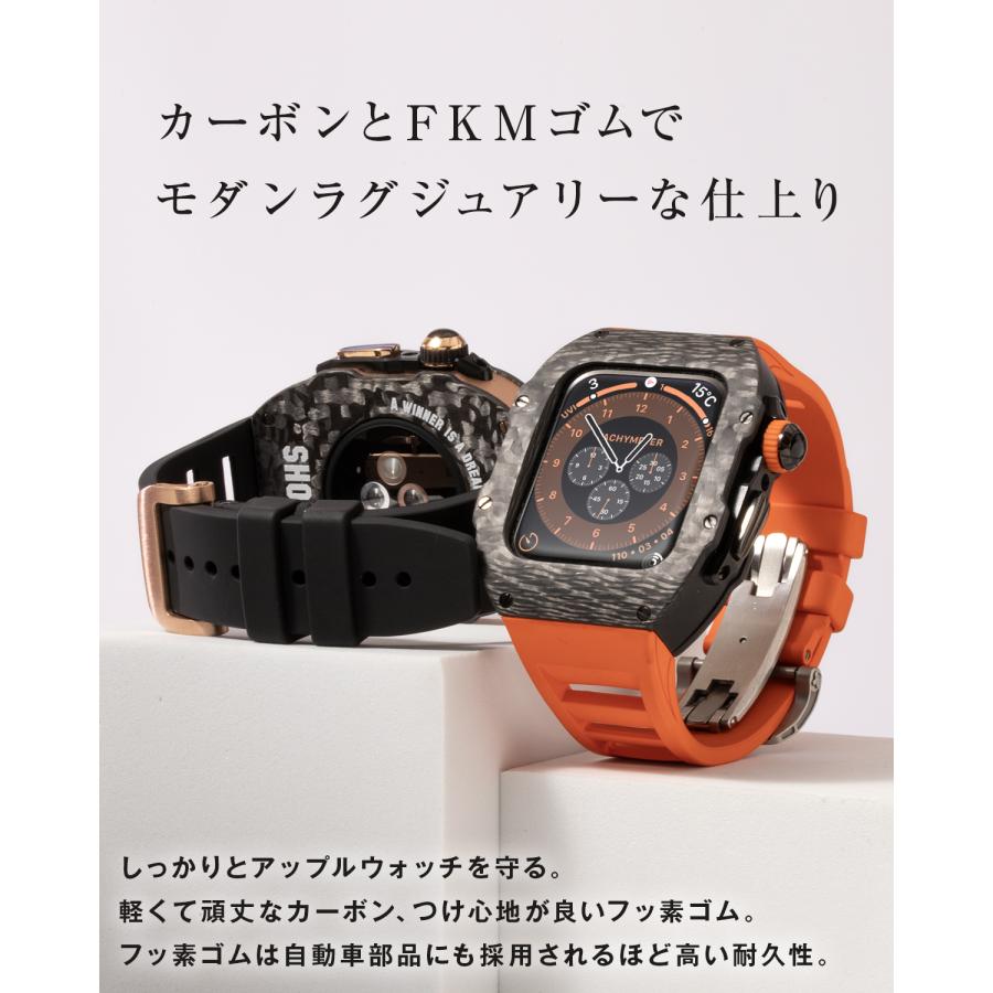 フッ素ラバーバンドカーボンファイバーケース、Apple Watch 8/7