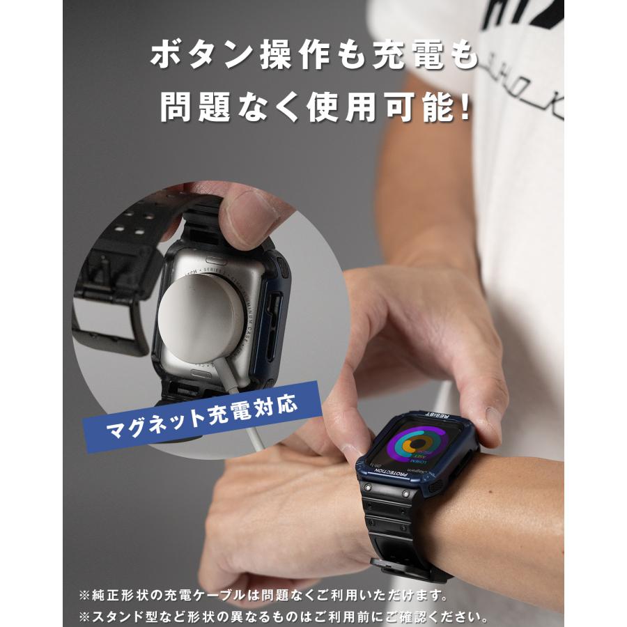 アップルウォッチ バンド メンズ 一体型 ベルト Apple Watch クリア