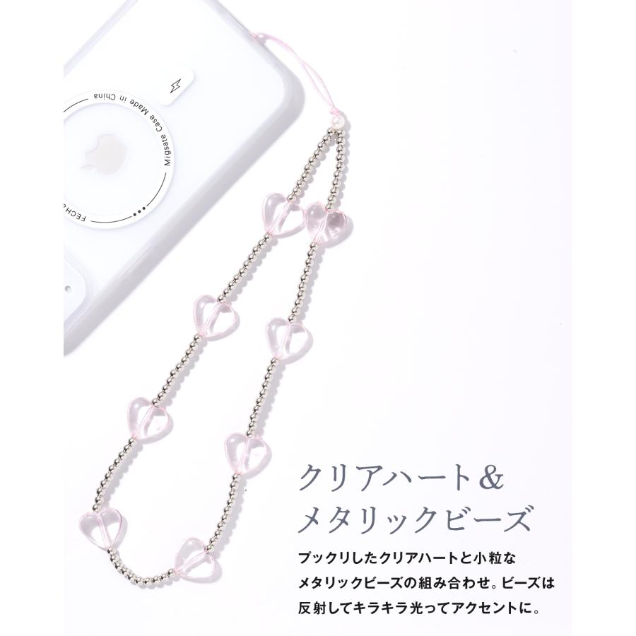 スマホチェーン シルバー スマホストラップ 手首 ビーズ 携帯