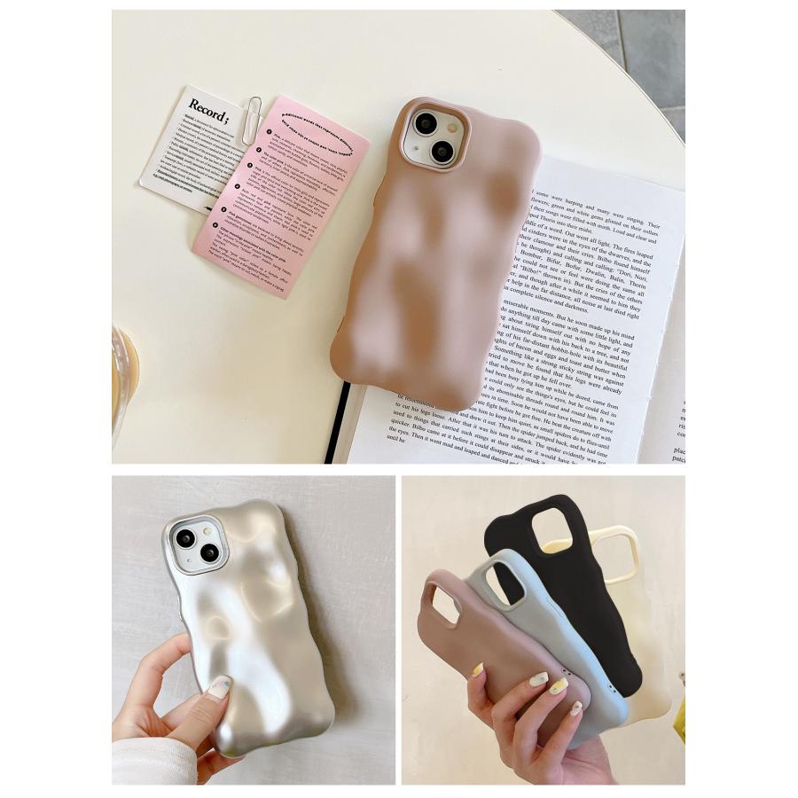 iPhone 15 13 14 ケース 韓国 おしゃれ かわいい うねうね ぽこぽこ
