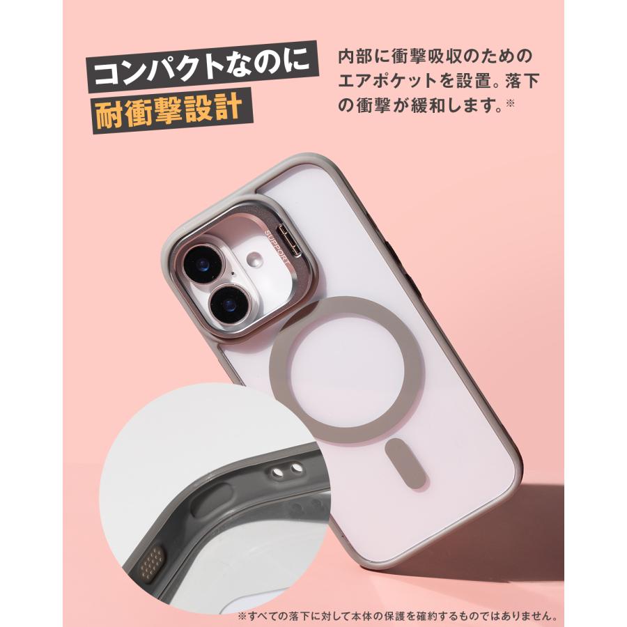 MagSafe ケース 可愛い iPhone 16 15 14 13 クリア 対応 レンズ