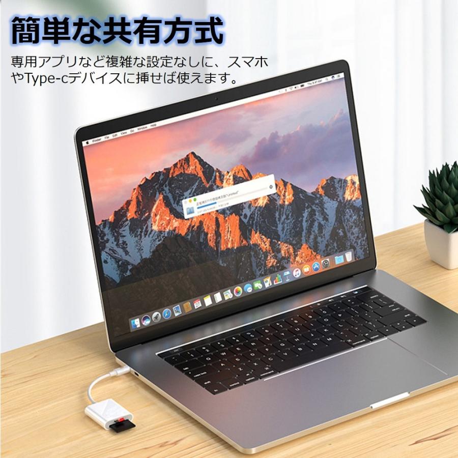 SD カードリーダー Type-C 2in1 マイクロ sd カード メモリーカード