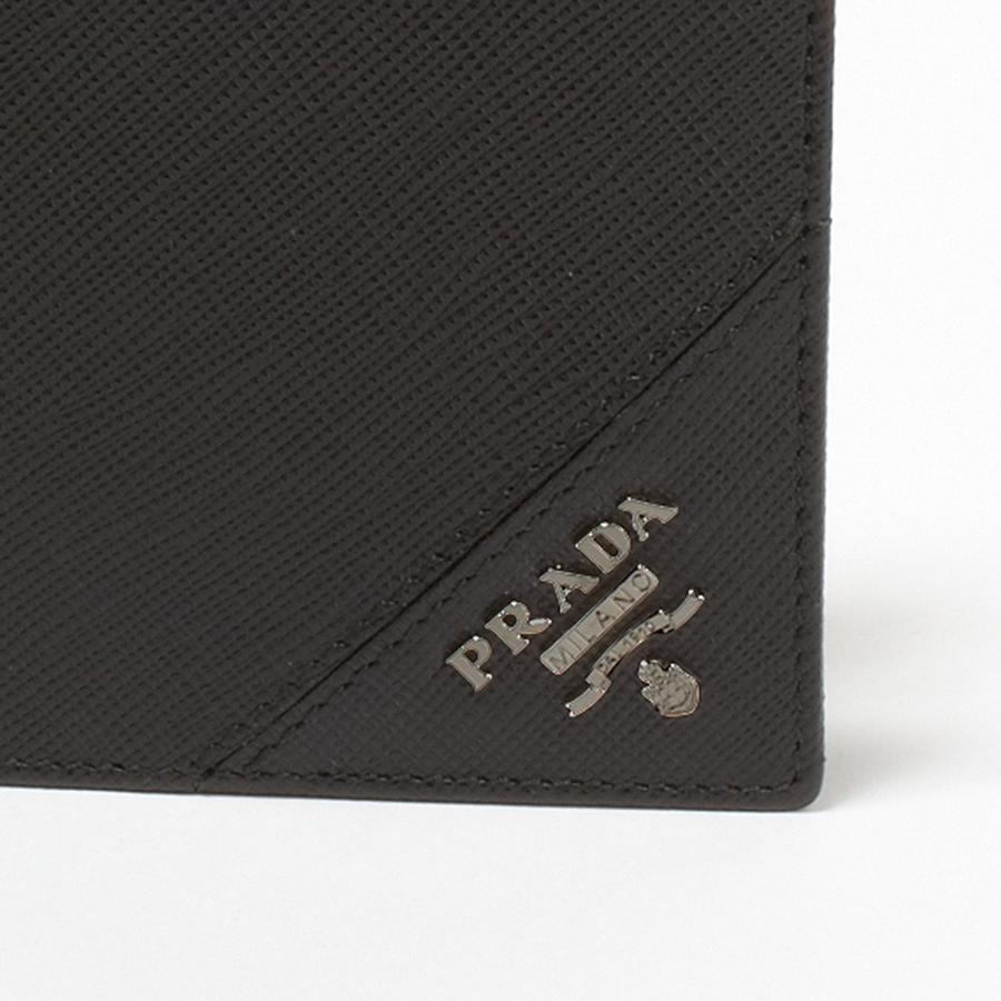 【お取り寄せ】 【並行輸入品】 プラダ PRADA メンズ 折財布 二つ折り財布 2MO738 QME F0002 NERO 【SAFFIANO METAL】の画像