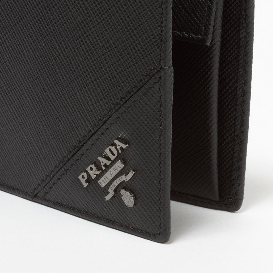【お取り寄せ】 【並行輸入品】 プラダ PRADA メンズ 折財布 二つ折り財布 2MO738 QME F0002 NERO 【SAFFIANO METAL】の画像