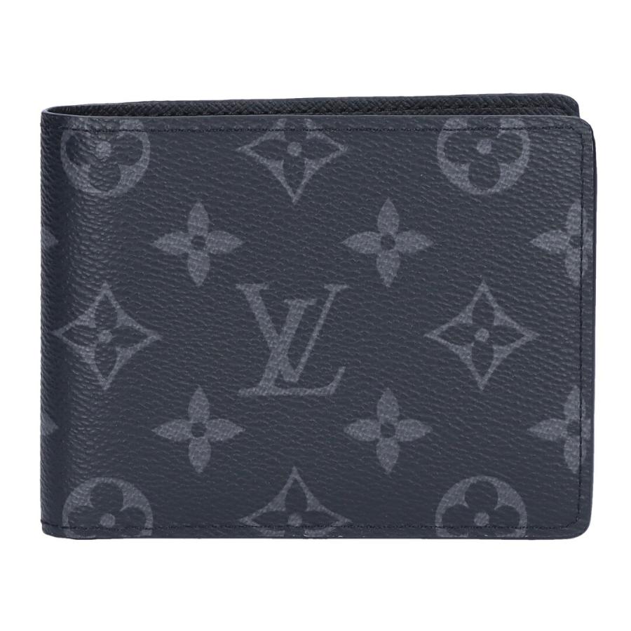 【並行輸入品】 ルイヴィトン LOUIS VUITTON 折り財布 2つ折り財布 ポルトフォイユ・ミュルティプル M61695 ブラックの画像