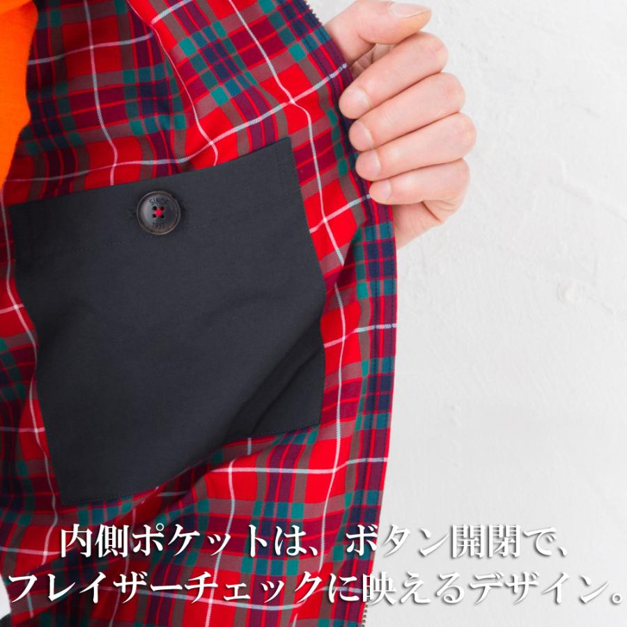 M相当 38R スイングトップ レッド BARACUTA バラクータ 裏地チェック ハリントンジャケット スイングトップ メンズ バラクータ チェック ジャケット・アウター