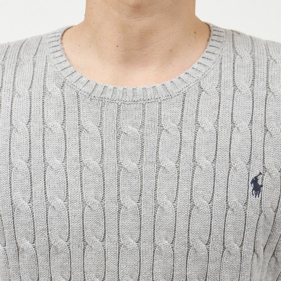 ラルフローレン ケーブルニットセーター ライトグレー オーバーサイズ ケーブルニット ウールカシミヤ セーター | POLO RALPH LAUREN WOMENS