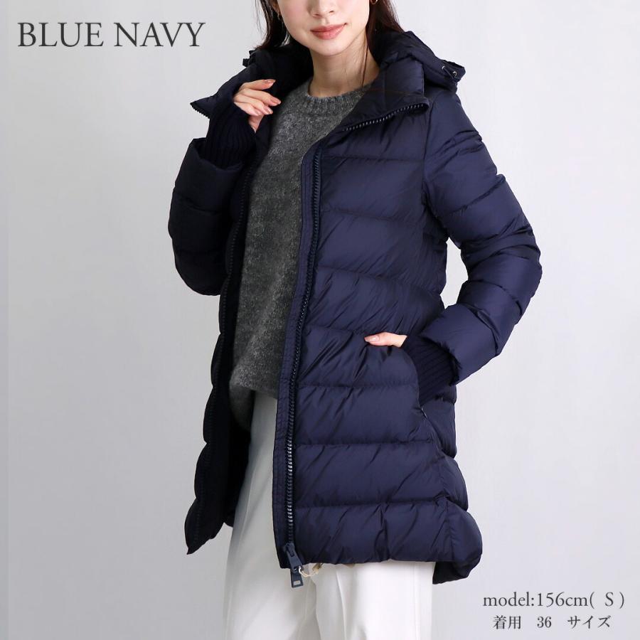 美品✨HERNO 高級✨ダウンジャケット ナイロン ファー ネイビー 14A HERNO（ヘルノ） 【並行輸入品】 レディース ダウンコート ダウン