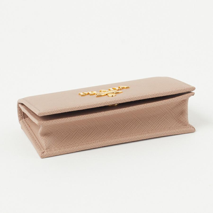 【お取り寄せ】 【並行輸入品】 プラダ カードケース 【SAFFIANO METAL】 1MC122 QWA ベージュ系(F0236 CIPRIA) PRADAの画像