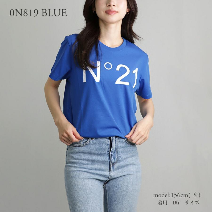 N°21 ヌメロヴェントゥーノ レディース ロゴTシャツ N21173 N0153  