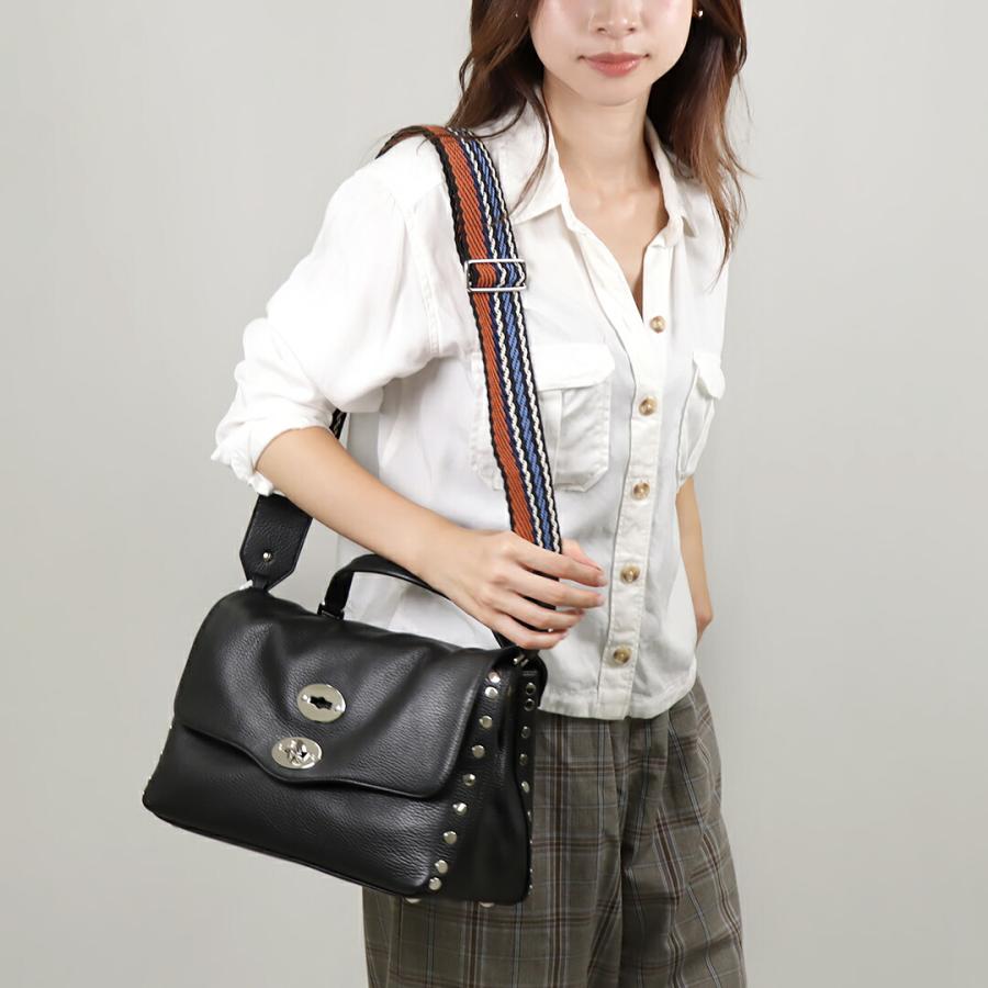 ザネラート ポスティーナ メッセンジャーバッグ 2way 金具 ブラック