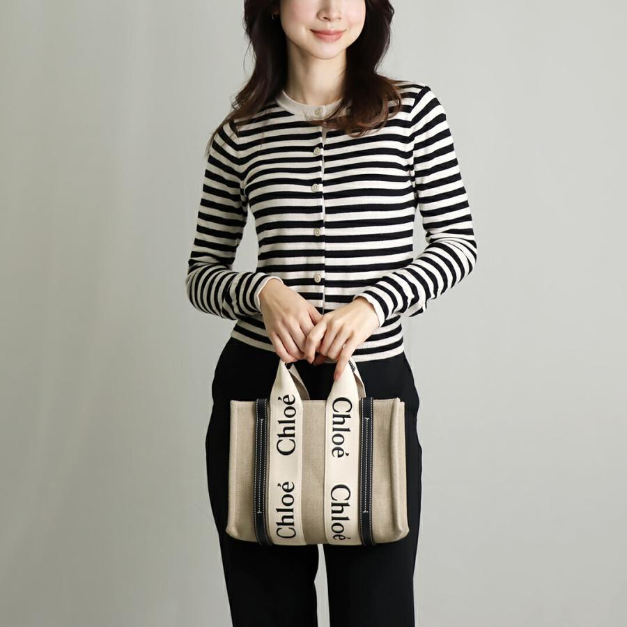 【並行輸入品】 クロエ CHLOE 2WAYバッグ WOODY スモールトート CHC22AS397 I26 ベージュ系(91J WHITE/BLUE)
