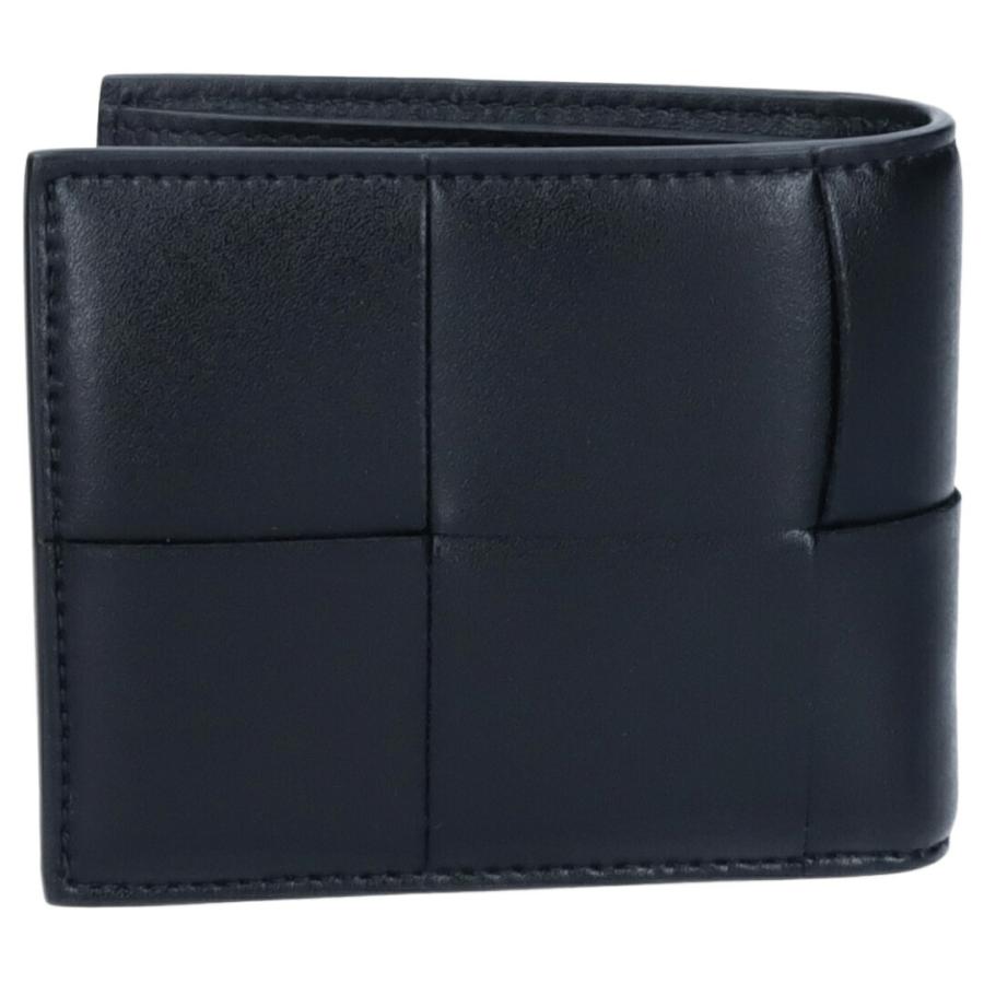【お取り寄せ】 【並行輸入品】 ボッテガヴェネタ BOTTEGA VENETA メンズ 折財布 二つ折り財布 イントレチャート カセット 749455 (649605) VBWD2 8803 BK-SILVEの画像