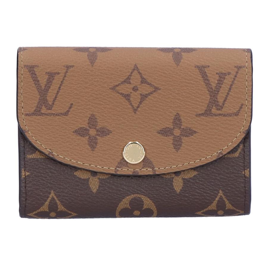 ルイヴィトン　二つ折り財布 ポルトモネ ロザリ レザー ブラック LOUIS VUITTON（ルイ・ヴィトン） 【新品同様】ルイヴィトン