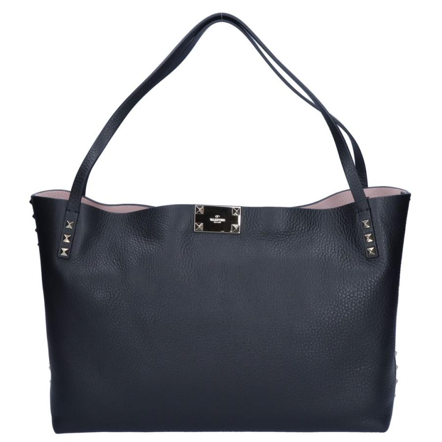 ヴァレンティノ ロックスタッドトートバッグ ブラック/ブラウン