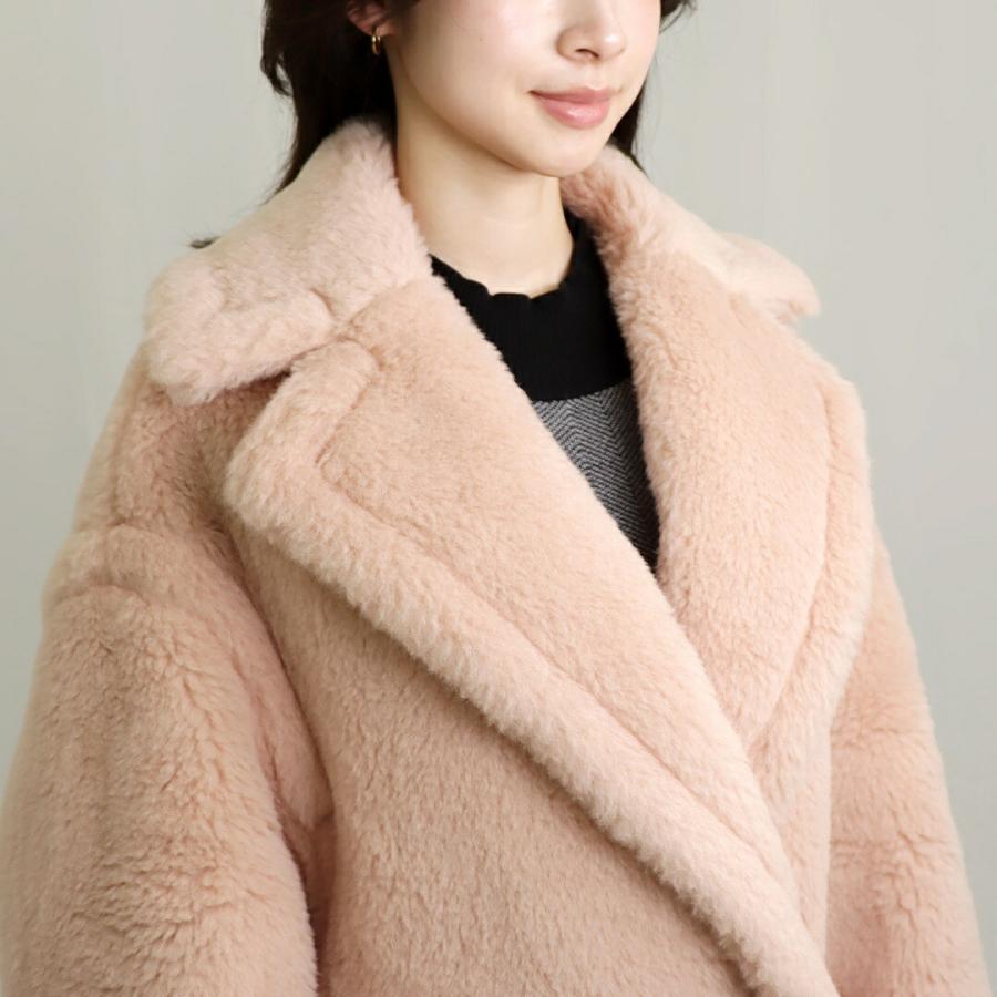 極美品★MaxMara★アルパカふわふわシャギーコート★ピンクベージュ★切替 Max Mara 【並行輸入品】 マックスマーラ MAXMARA レディース