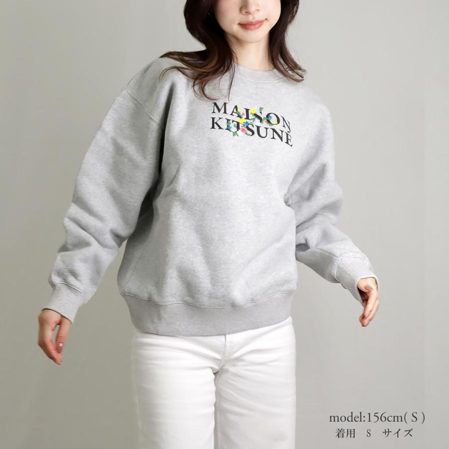 メゾンキツネ MAISON KITSUNE レディース トレーナー スウェット フラワーズコンフォートスウェット LW00305KM0307 グレー｜x-sell｜08