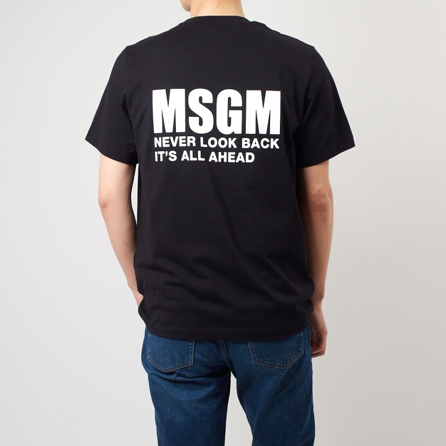 エムエスジーエム MSGM メンズ半袖Tシャツ 胸ロゴ 3640MM130 247002 99 BLACK｜x-sell｜03