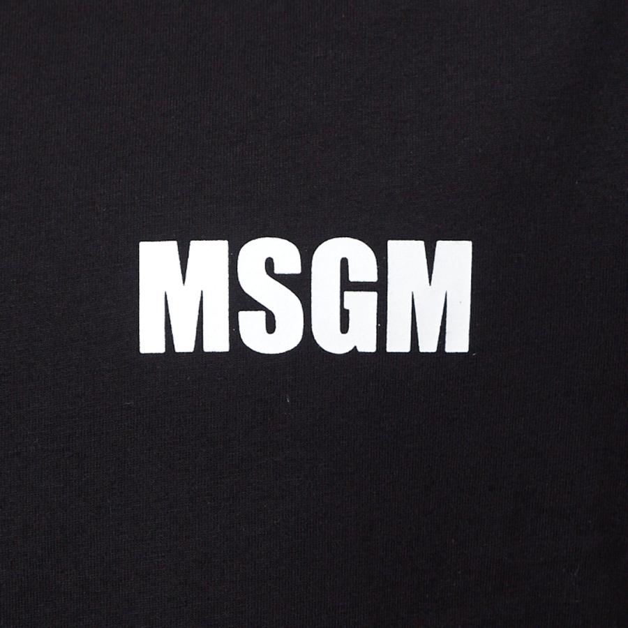 エムエスジーエム MSGM メンズ半袖Tシャツ 胸ロゴ 3640MM130 247002 99 BLACK｜x-sell｜08