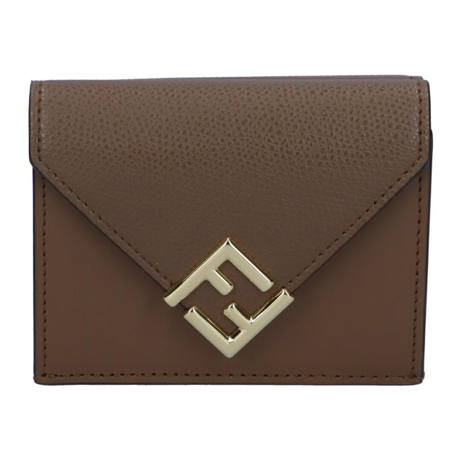 Fendi 三つ折り財布 ブラウン ブラック フェンディ 三つ折り財布 財布 レディース FFダイヤモンド