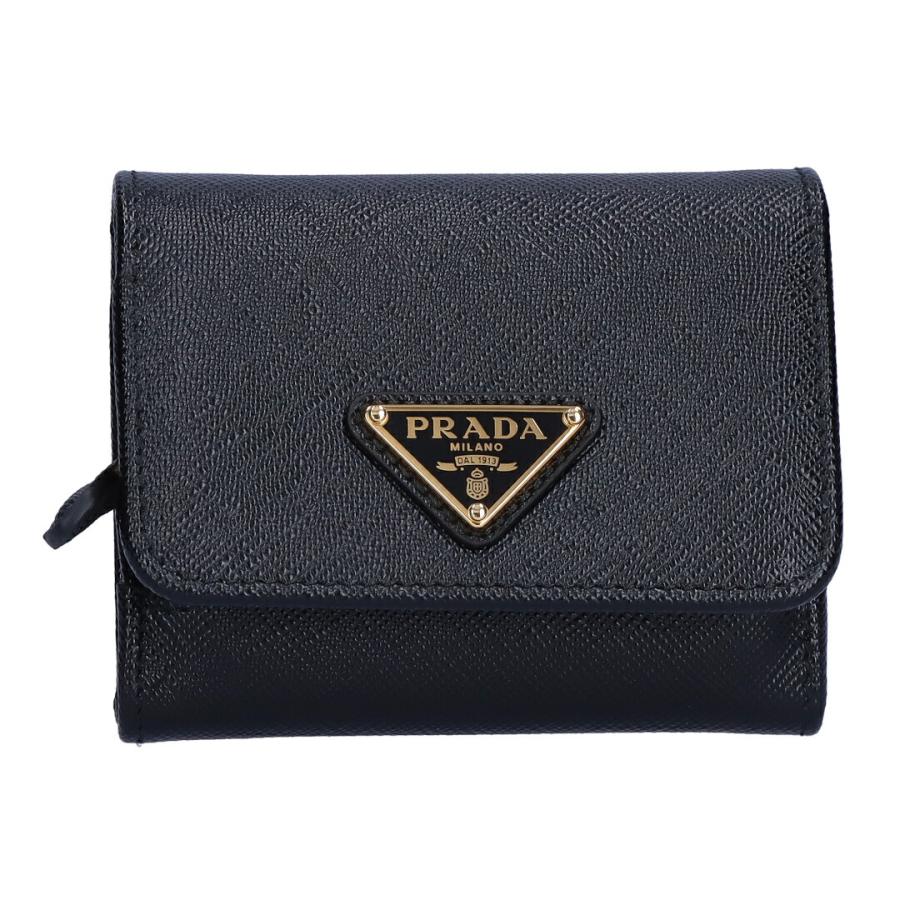 プラダ PRADA 折り財布 三つ折財布 SAFFIANO TRIANG 1MH044 QHH F0002 
