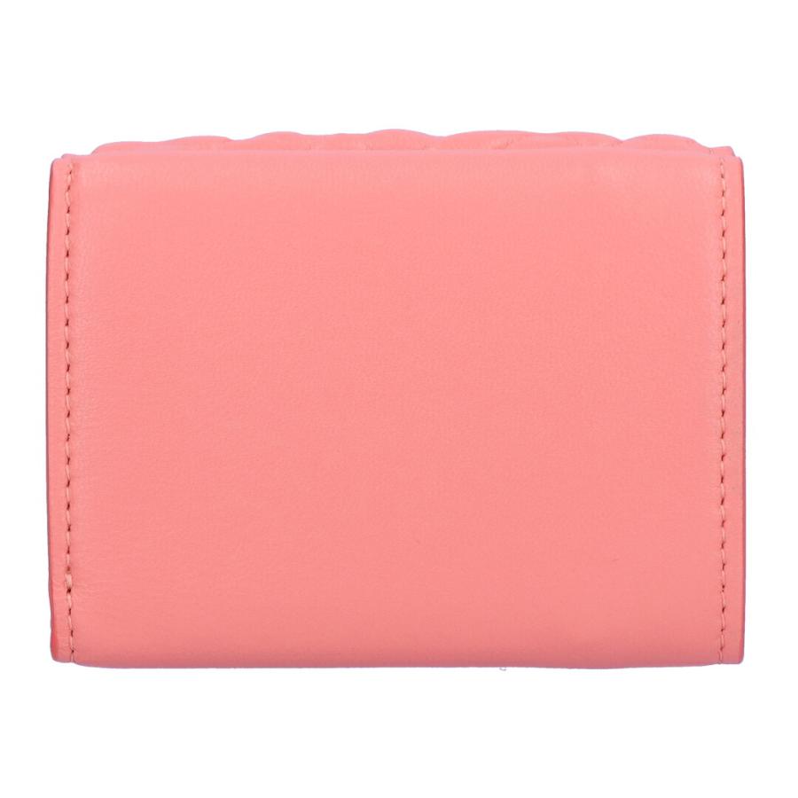 三つ折り財布 がま口財布 コンパクトウォレット ミニ財布 型押し 猫柄