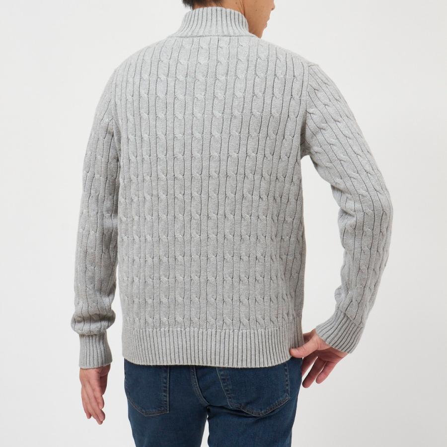 ポロラルフローレン 長袖ニット ハーフジップ ドライバーズニット グレー 中古・古着通販】POLO RALPH LAUREN (ポロ・ラルフローレン) ハーフ