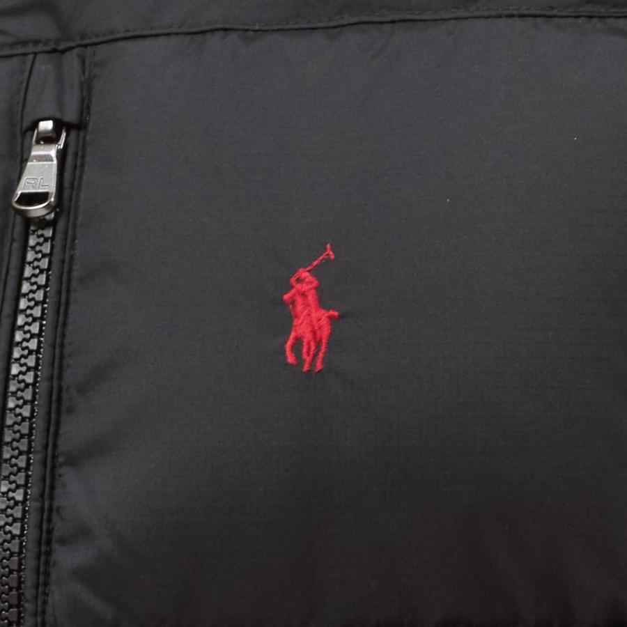 90s ポロ ラルフローレン Polo キルティング ダウンベスト ブラックL 美品】ポロラルフローレン☆ダウンベスト ビッグポニー ロゴ刺繍 黒