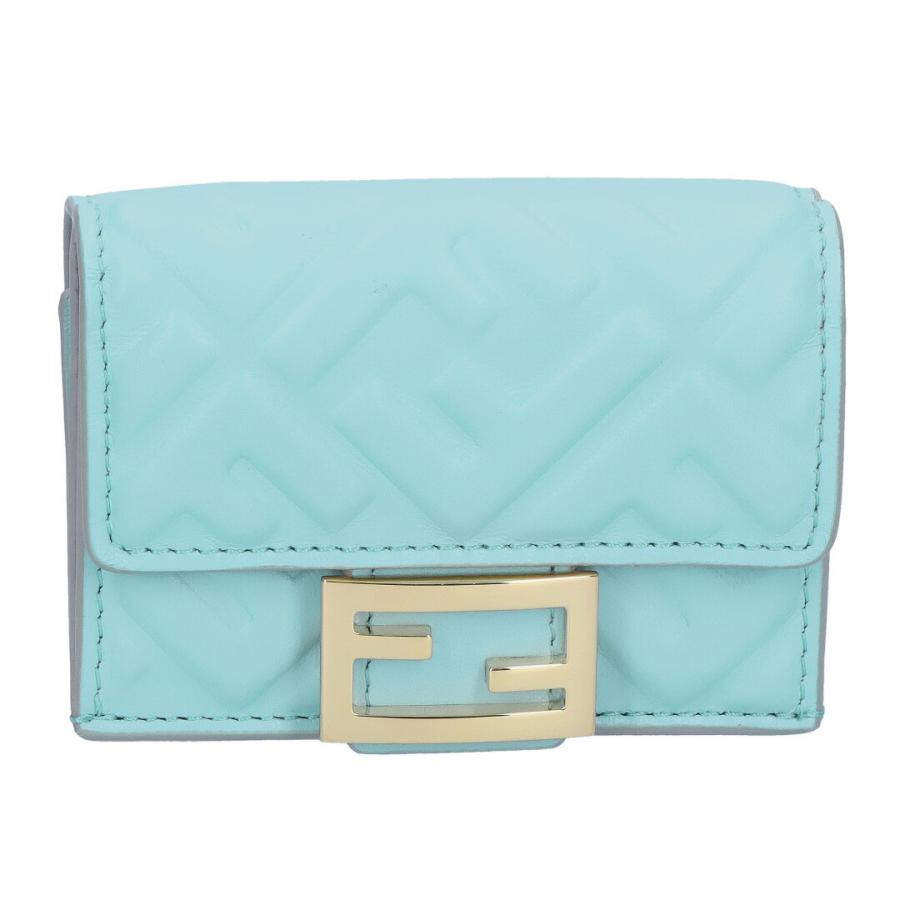 【お取り寄せ】 【並行輸入品】 フェンディ FENDI 折財布 三つ折り財布 BAGUETTE バゲット 8M0395 AT00 F1PQI AQUIPER+TORTORA FFモチーフ マイクロ ライトブルの画像