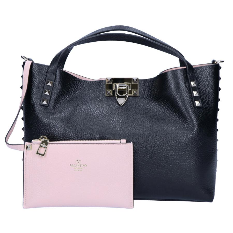 【並行輸入品】 ヴァレンティノ バレンティノガラバーニ ガラヴァーニ VALENTINO GARAVANI 2WAYバッグ ロックスタッズ スモール 5W2B0K11VSN 44A NERO/ROSE QUARの画像