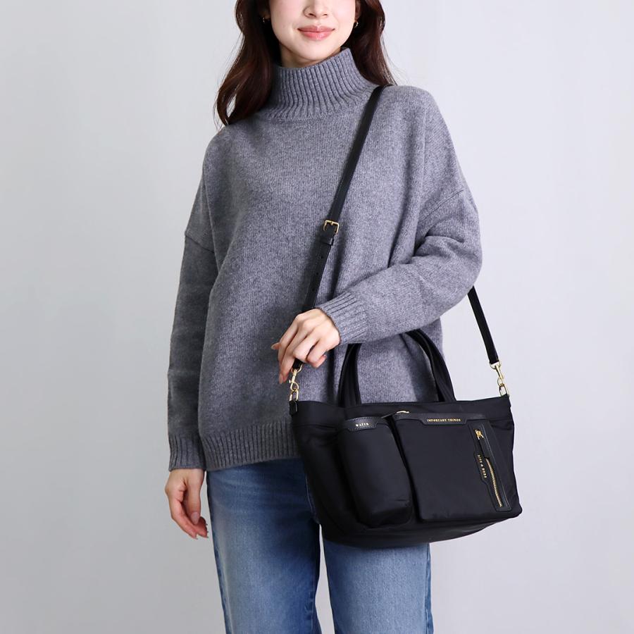 【並行輸入品】 アニヤハインドマーチ ANYA HINDMARCH 2WAYバッグ トートバッグ 193474/5050925193474 BLACK ミニ マルチポーチ トートの画像