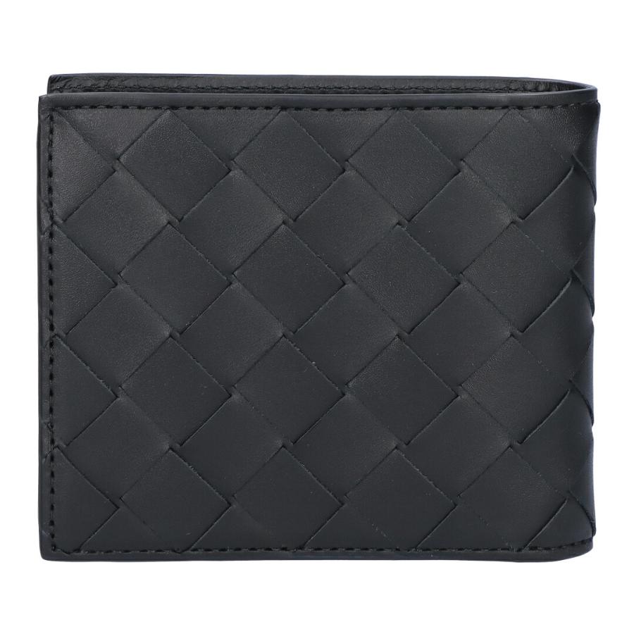 【お取り寄せ】 【並行輸入品】 ボッテガヴェネタ BOTTEGA VENETA メンズ 折財布 二つ折り財布 小銭入れ付き イントレチャート 749412 VCPQ4 8803 BLACK-SILVERの画像