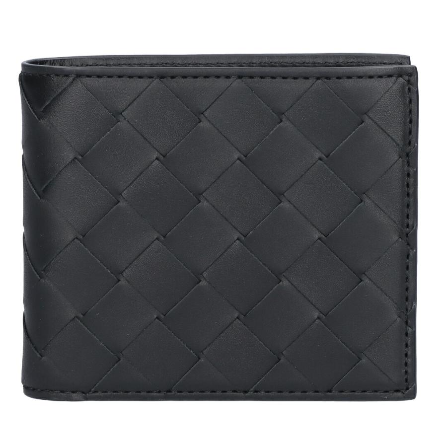 【お取り寄せ】 【並行輸入品】 ボッテガヴェネタ BOTTEGA VENETA メンズ 折財布 二つ折り財布 小銭入れ付き イントレチャート 749412 VCPQ4 8803 BLACK-SILVERの画像