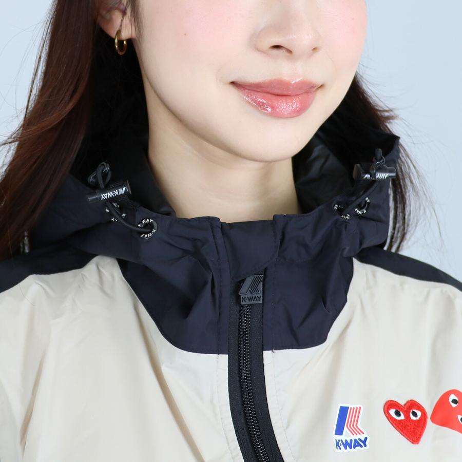 【お取り寄せ】 【並行輸入品】 コムデギャルソン COMME DES GARCONS ユニセックス ジャケット ナイロンパーカー PLAY プレイ AZ J505 051 ジップアップ フーデの画像