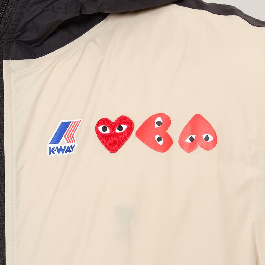 【お取り寄せ】 【並行輸入品】 コムデギャルソン COMME DES GARCONS ユニセックス ジャケット ナイロンパーカー PLAY プレイ AZ J505 051 ジップアップ フーデの画像