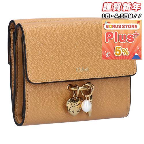 Chloe クロエ チャーム付き 三つ折り財布 コンパクトウォレット 良品 Chloe クロエ チャーム付き 三つ折り財布 コンパクトウォレット 良品
