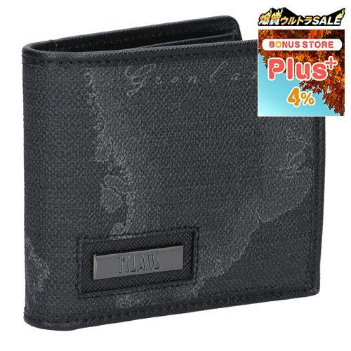 【極美品】PRIMA CLASSE 2つ折り財布 地図柄財布 ブラック PRIMA CLASSE（プリマクラッセ） 【並行輸入品】 折財布 2つ折り 小銭