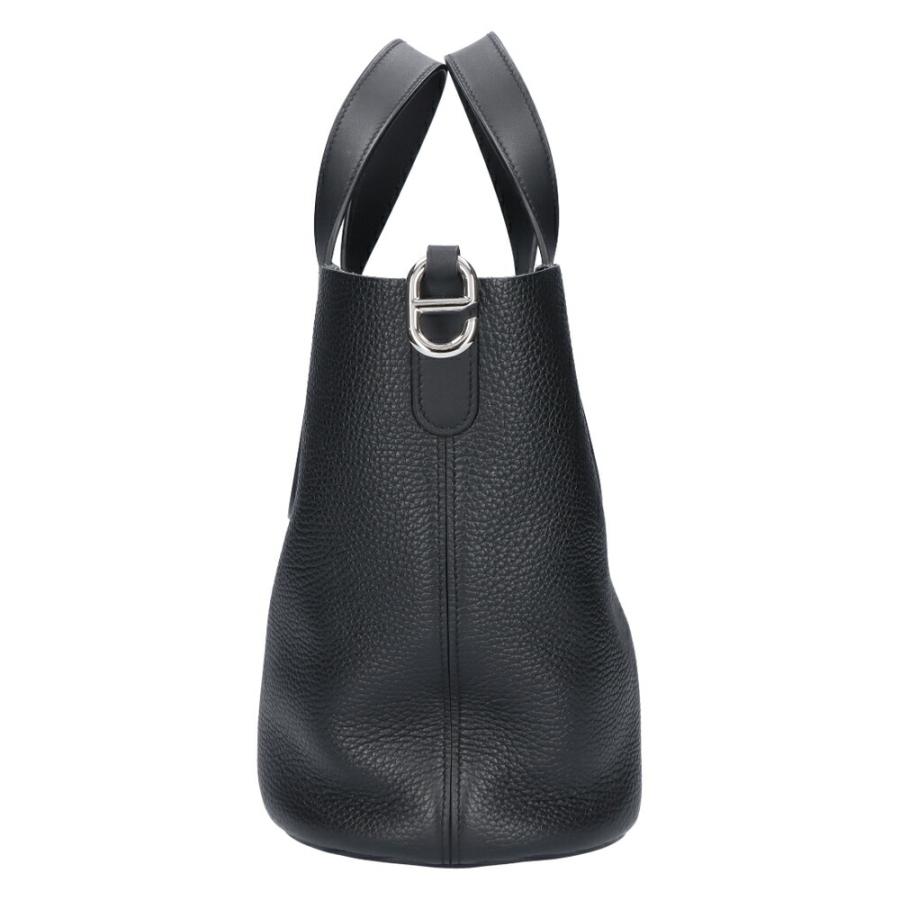 【お取り寄せ】 【リユース品】 エルメス HERMES バッグ トートバッグ インザループ23 ブラック/シルバー金具の画像