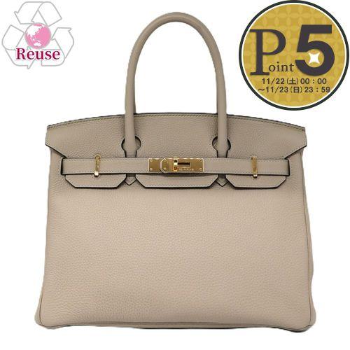 【リユース品】 エルメス HERMES バッグ トートバッグ バーキン30 トゥルティエールグレー/ゴールド金具