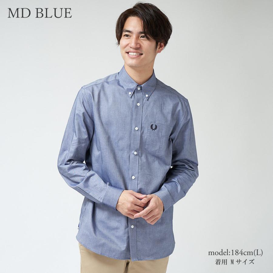未使用品　FRED PERRY ブルー　ボタンダウンシャツ M FRED PERRY フレッドペリー オックスフォード シャツ Oxford