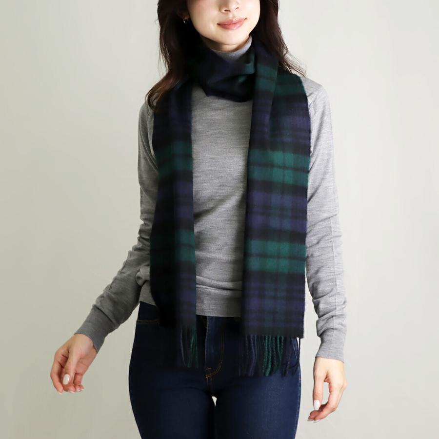 パ*ィ様 ジョンストンズ中判マフラーカシミア100%グレースチュワートチェック柄 Johnstons of Elgin（ジョンストンズ オブ エルガン） 【並行輸入品