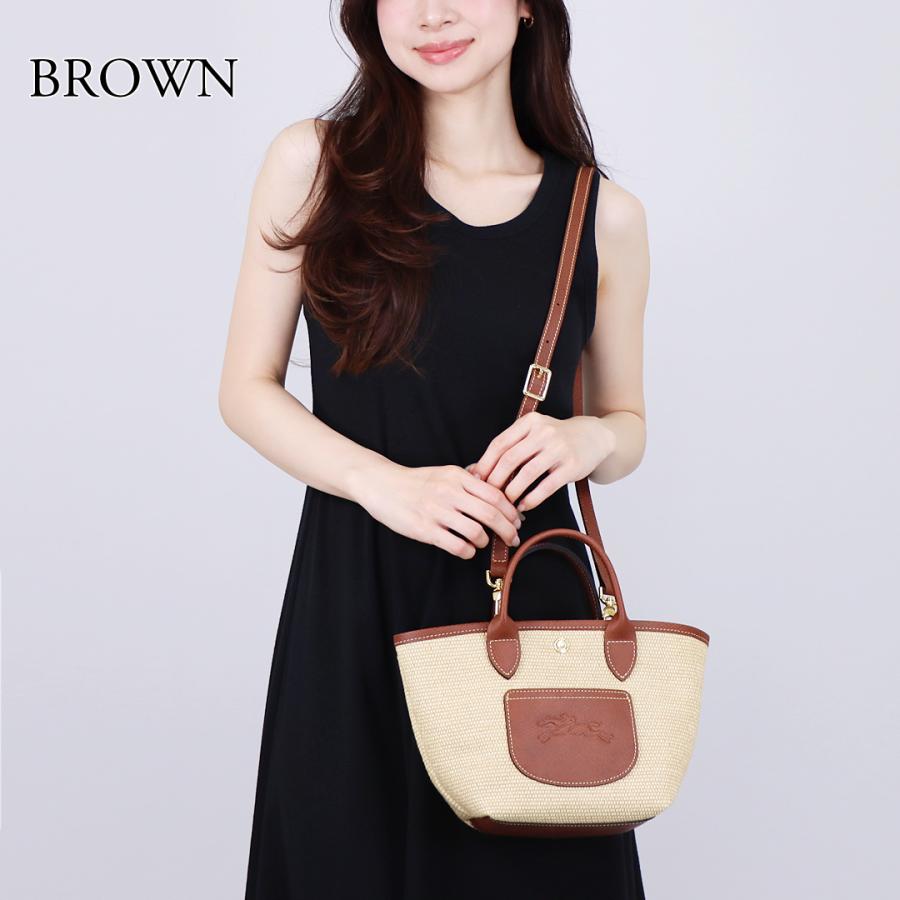 美品　ロンシャン　ルプリアージュ　かごバッグ　ストロー　レザー　ブラック LONGCHAMP ロンシャン トートバッグ レディース ル パニエ プリ