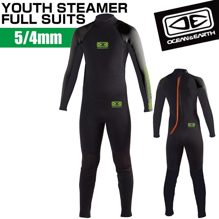 メーカー直送 日時指定不可 サーフィン サーフボード 初心者 ビギナー ウェットスーツ フルスーツ Youth Steamer 5 4mm キッズ Oceanamp Earth かわいい新作