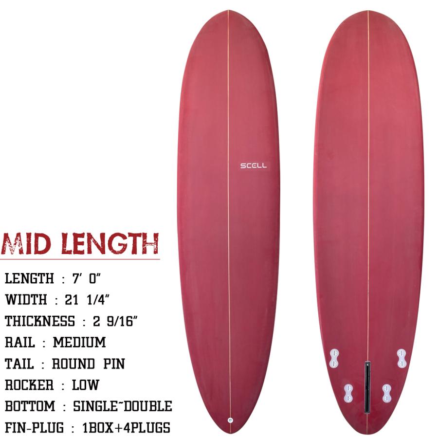 サーフィン サーフボード ミッドレングス 7'0 BB MIDLENGTH SCELL セル
