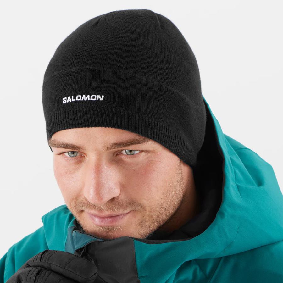 【新品未使用タグ付】SALOMON  サロモン　ゴーグル ブラック　ニット帽 SALOMON（サロモン） SALOMON LC1847100 SALOMON BEANIE カラーDEEP