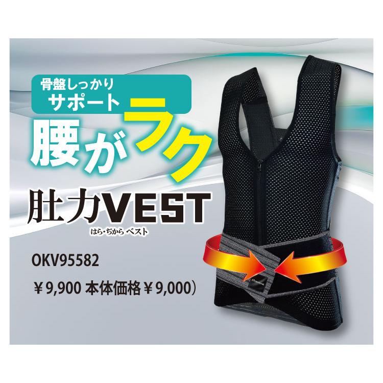 オンヨネ ONYONE OKV95582 肚力ベスト カラーブラック(009) サポーター ワーク 腰 力仕事の画像