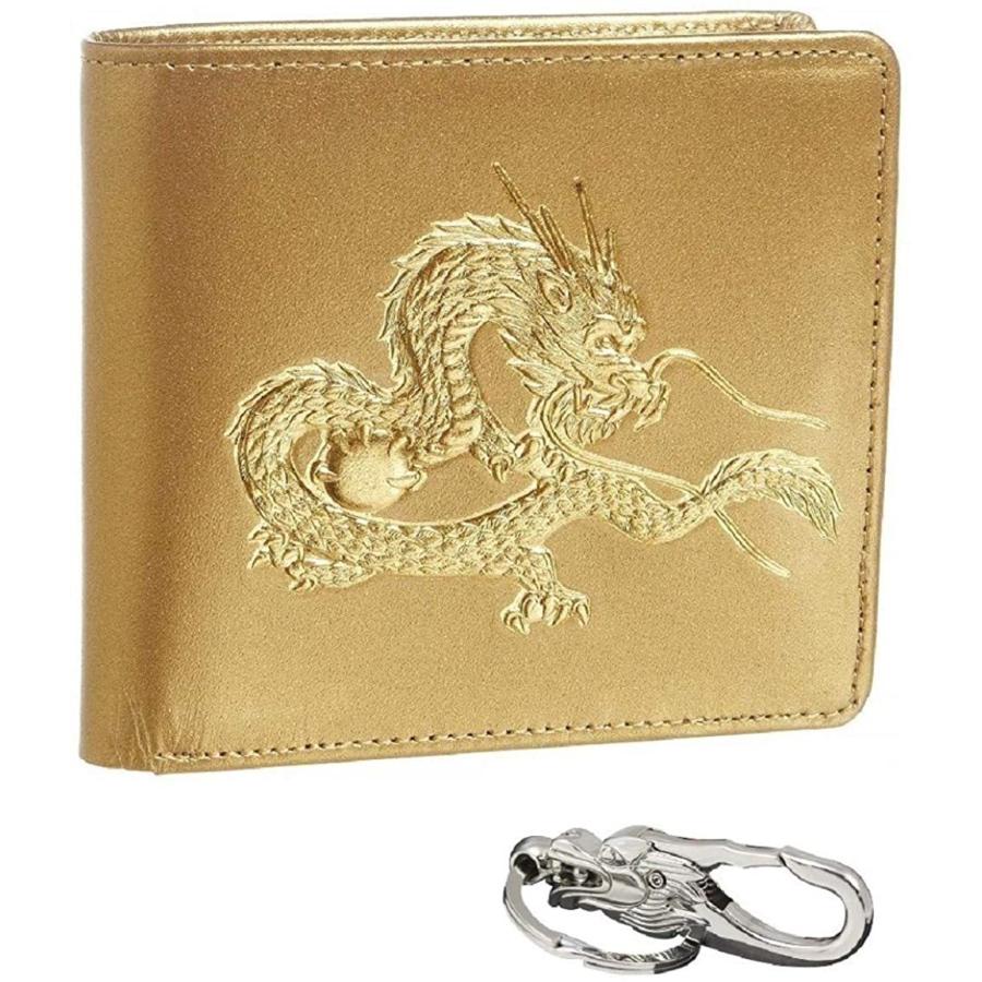 コンビニ受取対応商品 皇帝龍 二つ折り 財布 風水 秘伝 金運 アップ 本金箔 黄金 和柄 メンズ ウォレット 日本製 ゴールド 最安値挑戦 Clinilab Net