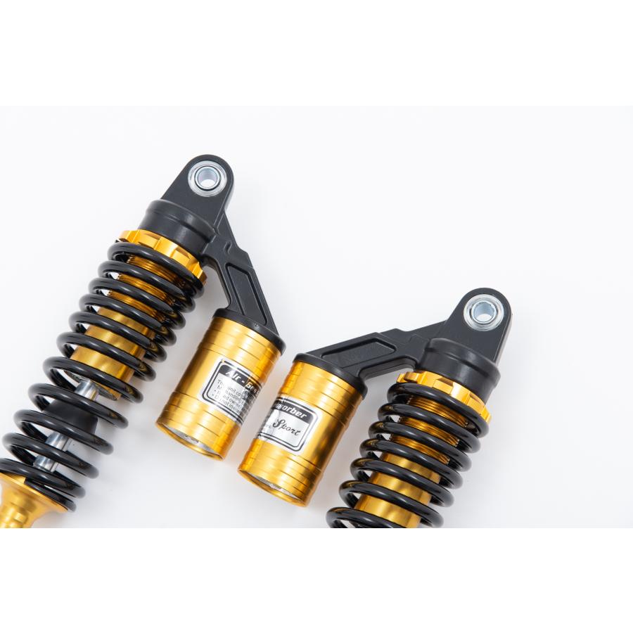 OKD モンキーゴリラ用リアサスペンションショック 25cm 汎用品 250mm タンク付き リアサスペンション 黒金 ショート